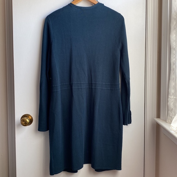 Talbots dark teal blue/green Long Line Open Cardigan patch pockets NWT size M - Picture 2 of 7